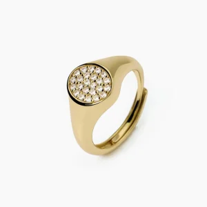 Clearance Anello Chevalier In Argento Placcato Oro Gioielli | 523424 Donna Gioielli Moda Donna