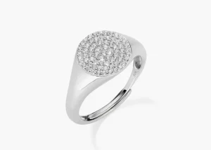 Best Anello Chevalier Regolabile Con Zirconi Bianchi | RCHBBZ1 Donna Gioielli Moda Donna