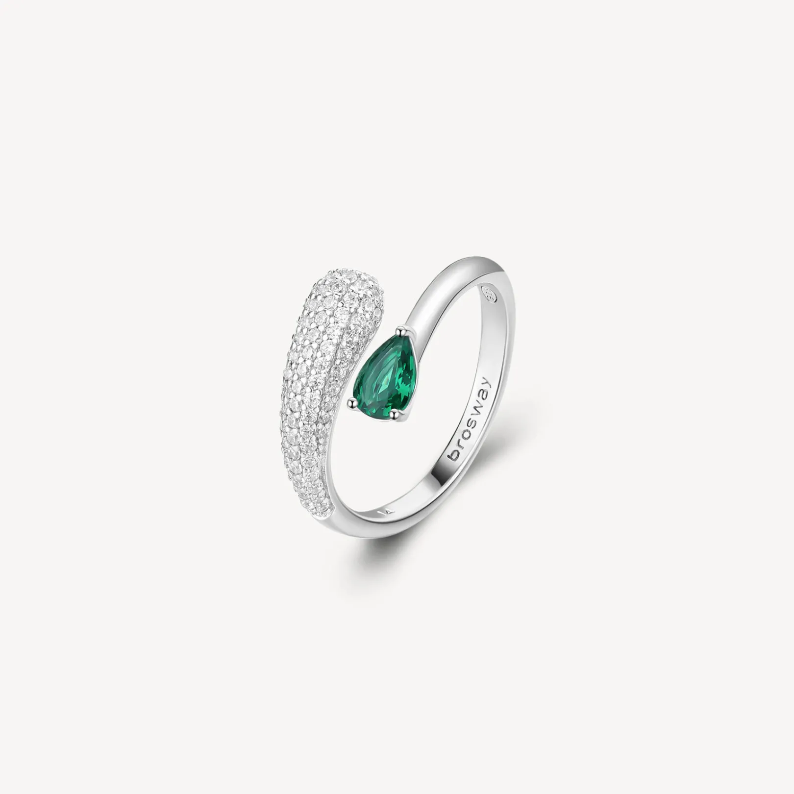 anello_con_zirconi_bianch_0-4.webp Online Anello Con Zirconi Bianchi E Life Green Gioielli Fancy | FLG124 Donna Gioielli Moda Donna