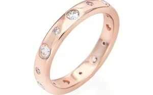 Fashion Anello Diamond Rosè Con Zirconi Bianchi | FERBZ Donna Gioielli Moda Donna