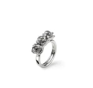 Clearance Anello Donna Collezione Rose Argento Con Tre Rose E Brillanti Mariacristinasterling | G3847/14 Donna Gioielli Moda Donna