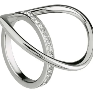 Discount Anello Donna In Acciaio E Cristalli Gioielli Mezzanotte | TJ1901 Donna Gioielli Moda Donna