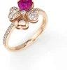Sale Anello Donna In Argento Cuore E Quadrifoglio Gioielli Amore | RQURR-14 Donna Gioielli Moda Donna