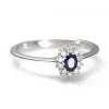 Hot Anello Donna In Oro Bianco Diamanti E Zaffiro Gioielli E Delucchi | AA 031150 ZF Donna Gioielli Donna
