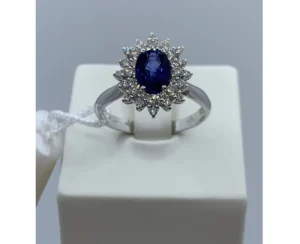 Clearance Anello Donna In Oro Bianco Diamanti E Zaffiro Gioielli E Delucchi | AA 031717 ZF Donna Gioielli Donna