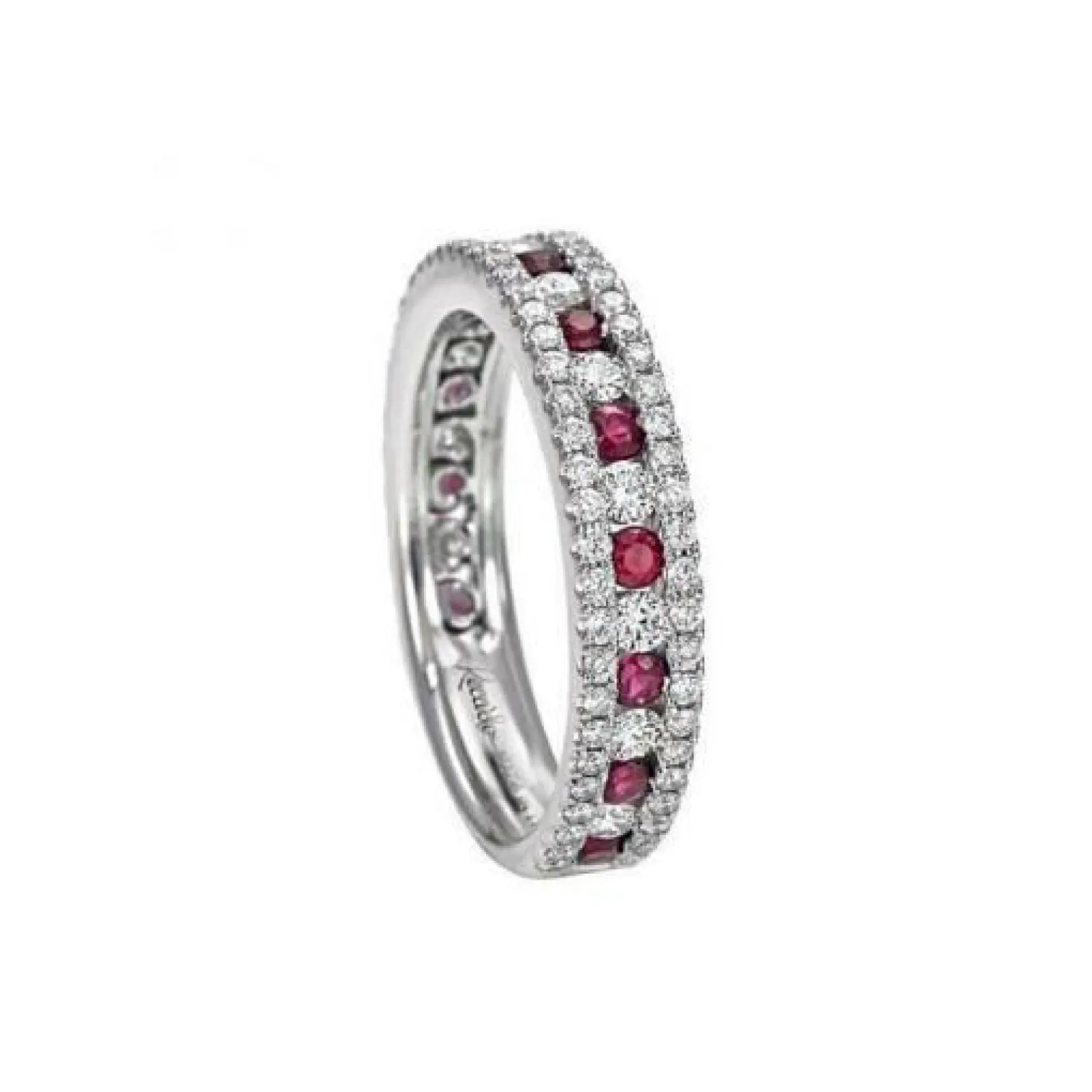 anello_fedina_in_oro_bian_0-4.webp Sale Anello Fedina In Oro Bianco Diamanti E Rubini Gioielli Decò | R10MZ845/RB-15 Donna Gioielli Donna