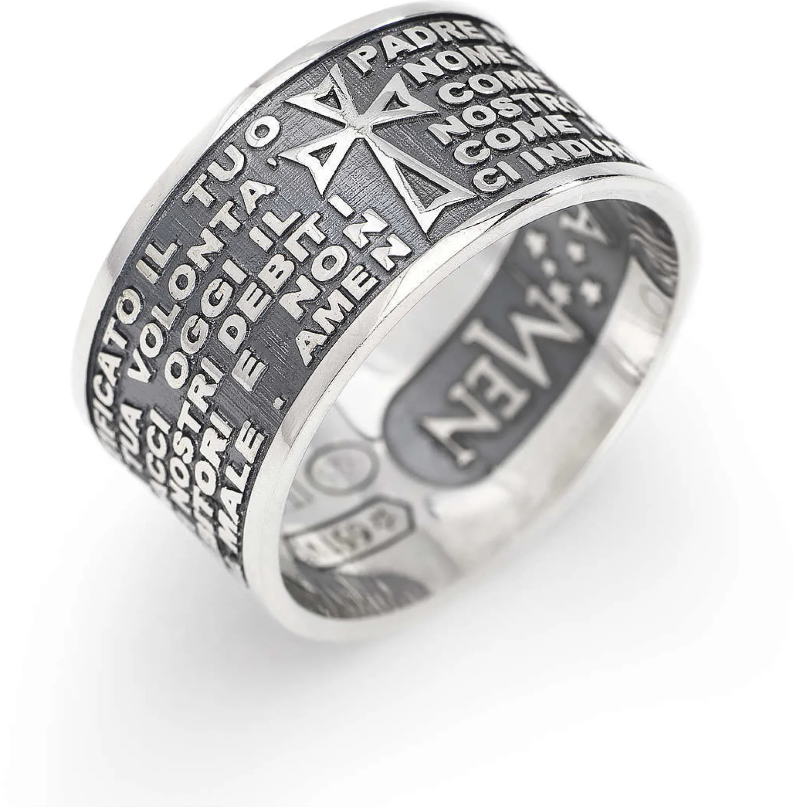 anello_in_argento_uomo_pa_0.webp New Anello In Argento Uomo Padre Nostro Gioielli | PNB925-22 Uomo Gioielli Moda Uomo