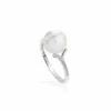New Anello In Oro Bianco, Perle e Diamanti Classic | LLRN718 Donna Gioielli Donna