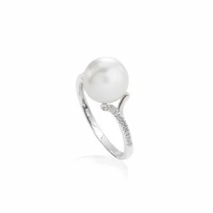 New Anello In Oro Bianco, Perle e Diamanti Classic | LLRN718 Donna Gioielli Donna