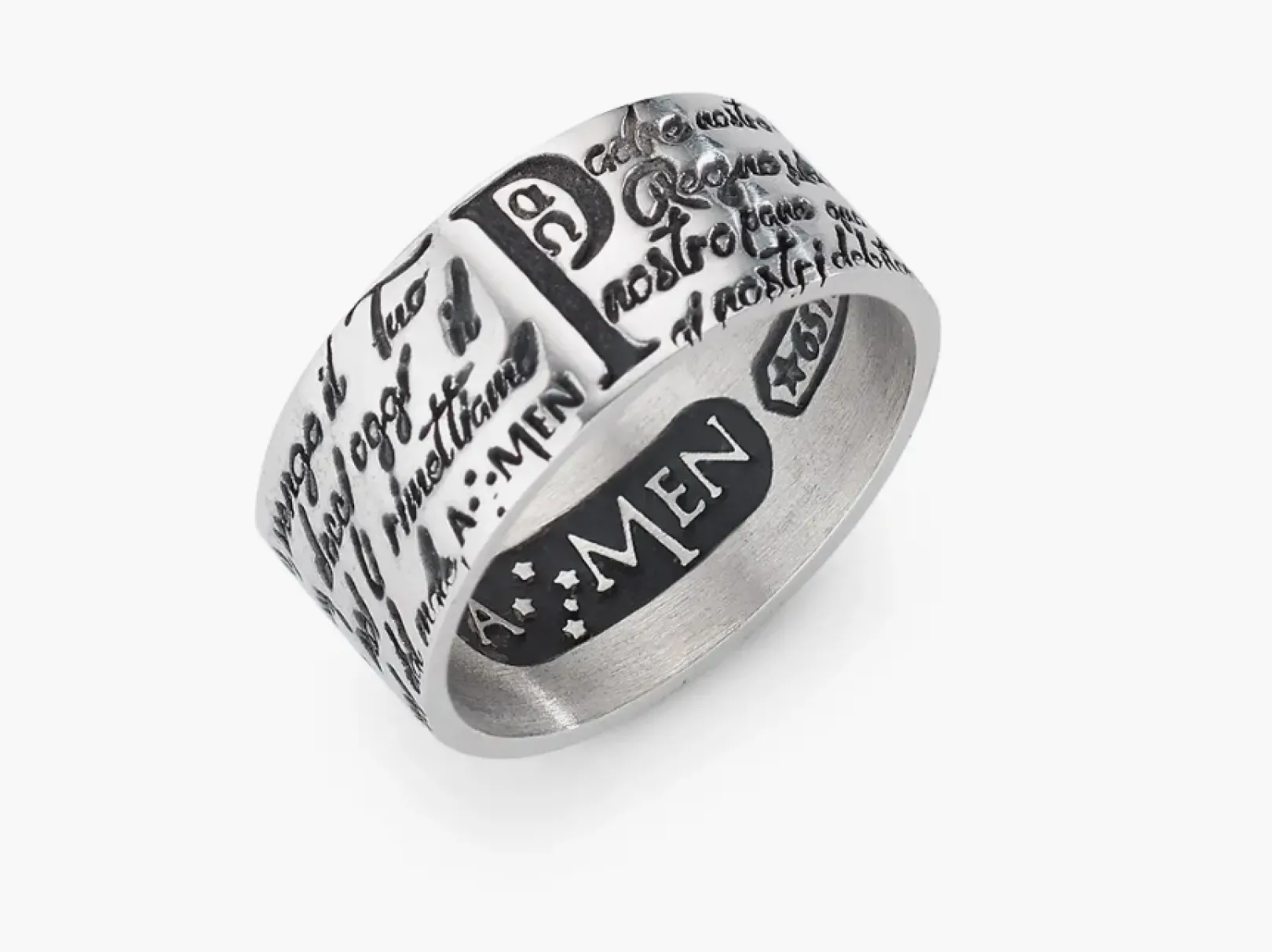 anello_padre_nostro_itali_0.webp Online Anello Padre Nostro Italiano Corsivo Gioielli | ANPNB Donna Gioielli Moda Donna | Gioielli Moda Uomo