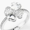 Online Anello Quadricuore Rodio Con Zirconi Bianchi |  RQUBB Donna Gioielli Moda Donna