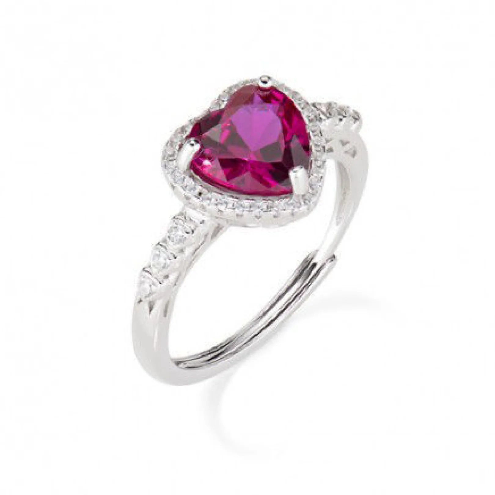 anello_regolabile_big_dia_0.webp Outlet Anello Regolabile Big Diamonds Cuore Rubino | RTIHBRBZ3 Donna Gioielli Moda Donna