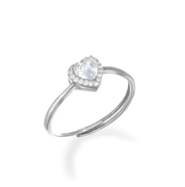 Discount Anello Regolabile Con Cuore Zircone Bianco | RTICSBBZ3 Donna Gioielli Moda Donna