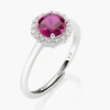Discount Anello regolabile Diamond con Zircone tondo Rubino | RLUBOBBRZ2 Donna Gioielli Moda Donna
