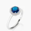 Online Anello regolabile Diamond con Zircone tondo Blu | RLUBOBBBLZ2 Donna Gioielli Moda Donna