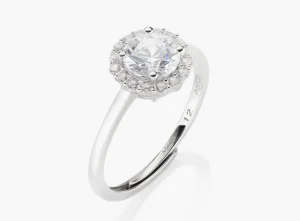 Fashion Anello regolabile  Diamond con Zircone tondo Bianco | RLUBOBBBZ2 Donna Gioielli Moda Donna