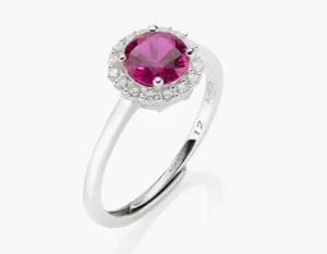 Discount Anello regolabile  Diamond con Zircone tondo Rubino | RLUBOBBRZ2 Donna Gioielli Moda Donna