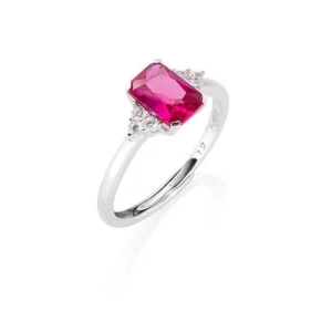 Hot Anello regolabile Princess Con Zirconi Rubino E Bianchi | RBABBRZ2 Donna Gioielli Moda Donna