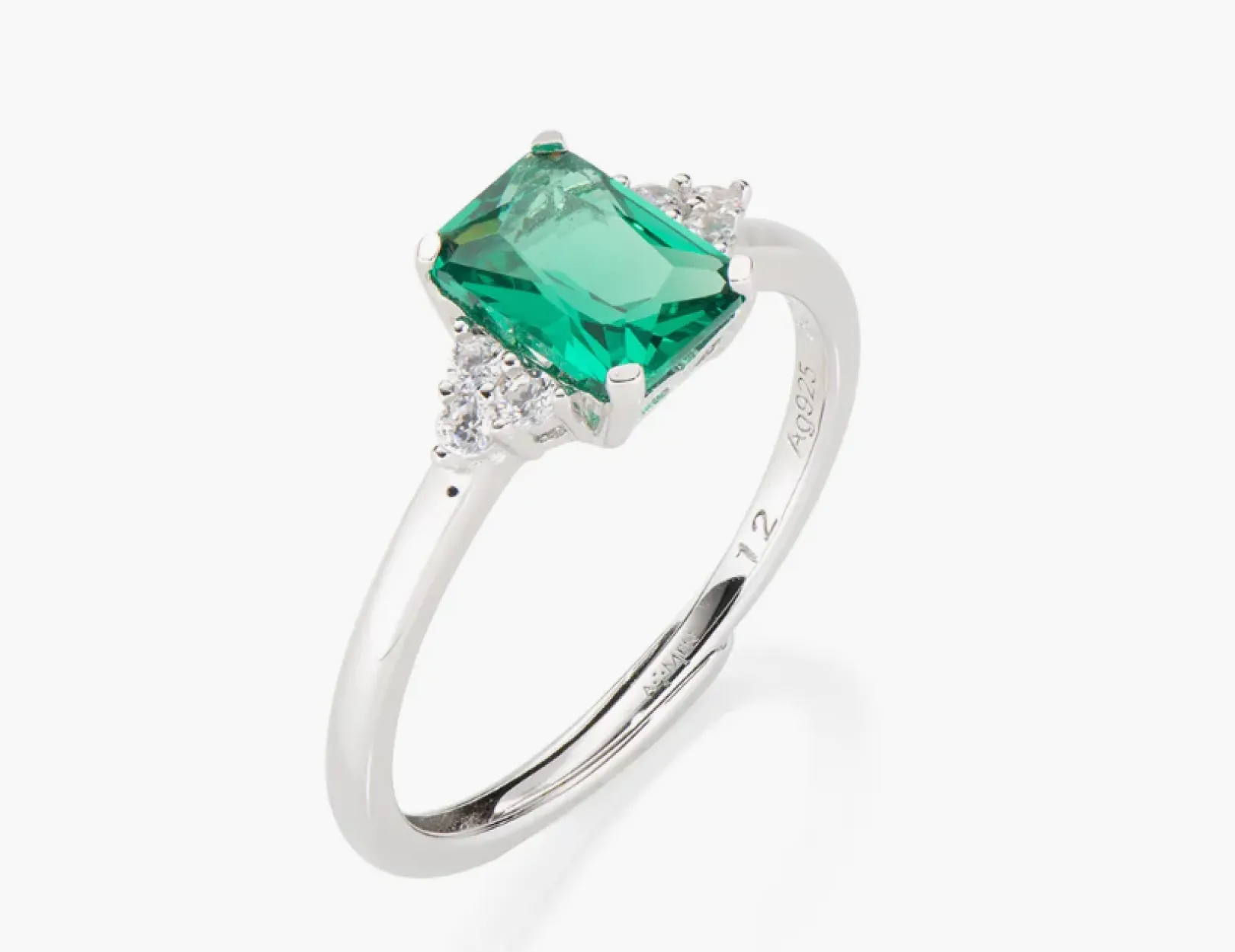 anello_regolabile_princes_0-6.webp Sale Anello regolabile Princess Con Zirconi Verdi E Bianchi | RBABBVZ2 Donna Gioielli Moda Donna