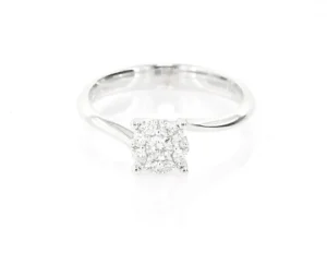 Discount Anello Solitario Multipietra In Oro Bianco E Diamanti Gioielli e Delucchi | AA 031864 Donna Gioielli Donna