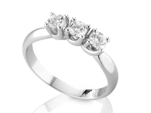 Best Anello Trilogy in oro bianco e diamanti cod.ANT44 da Ct.0,09 a 0,68 Donna Gioielli Donna