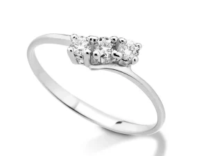 Outlet Anello Trilogy In Oro Bianco e Diamanti Gioielli | ANT60 da Ct.0,09 a Ct.0,21 Donna Gioielli Donna
