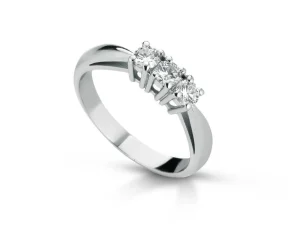 Online Anello Trilogy in oro bianco e diamanti cod.ANT13 da Ct.0,18 a 0,72 Donna Gioielli Donna