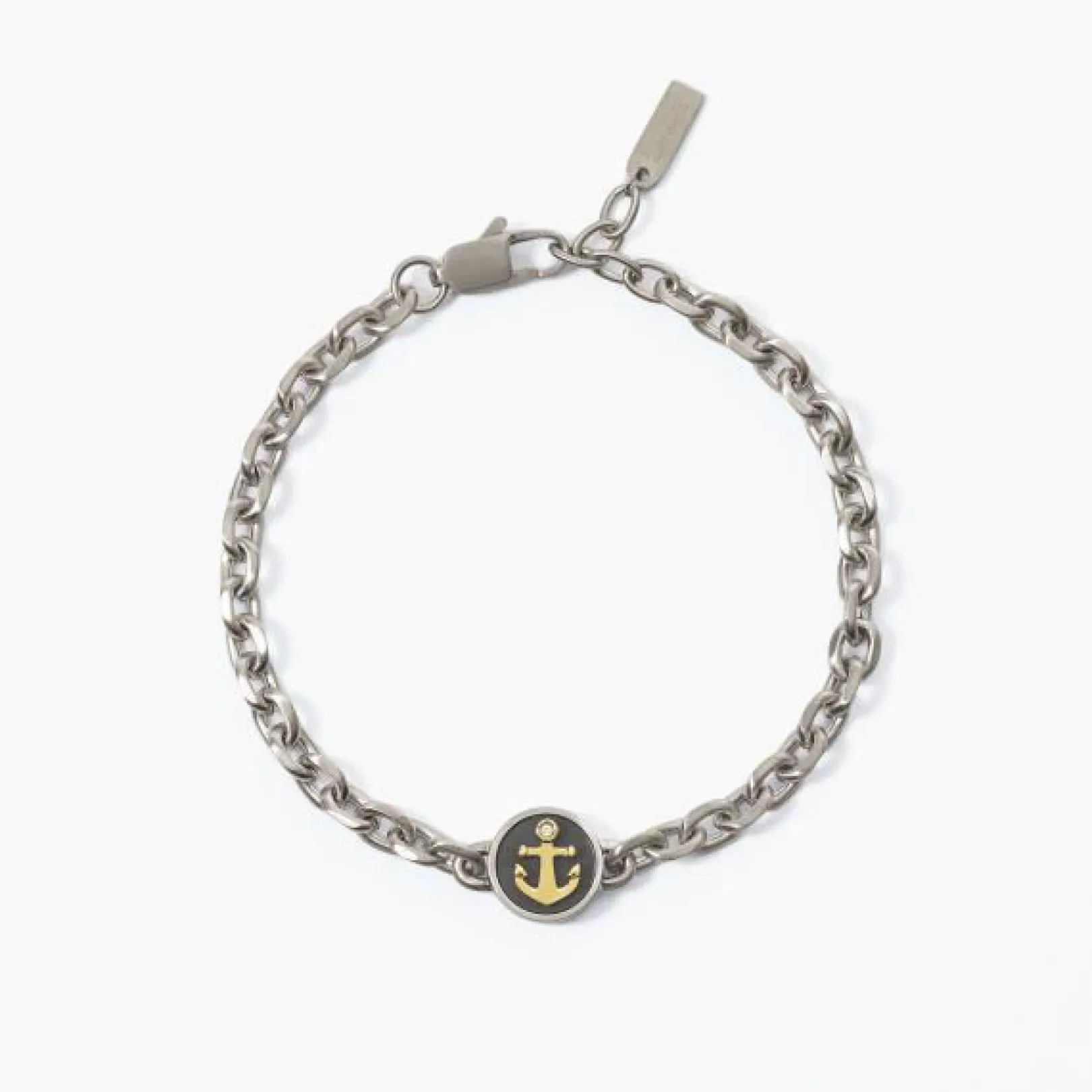 bracciale_acciaio_ciondol_0.webp Fashion Bracciale Acciaio Ciondolo Tondo Ancora Gioielli 2Jewels | 232323 Uomo Gioielli Moda Uomo