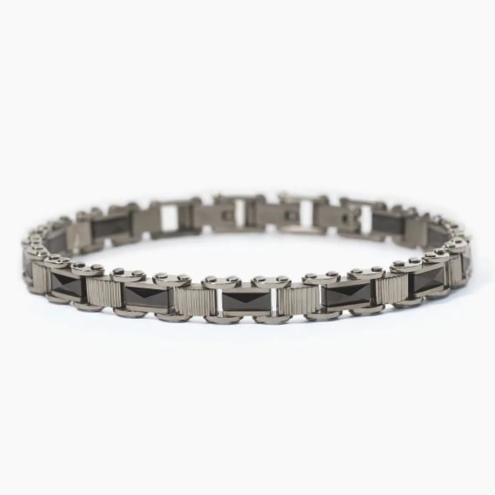 bracciale_acciaio_con_ele_0-1.webp Outlet Bracciale Acciaio Con Elementi In Ceramica Nera Gioielli 2Jewels | 232332 Uomo Gioielli Moda Uomo
