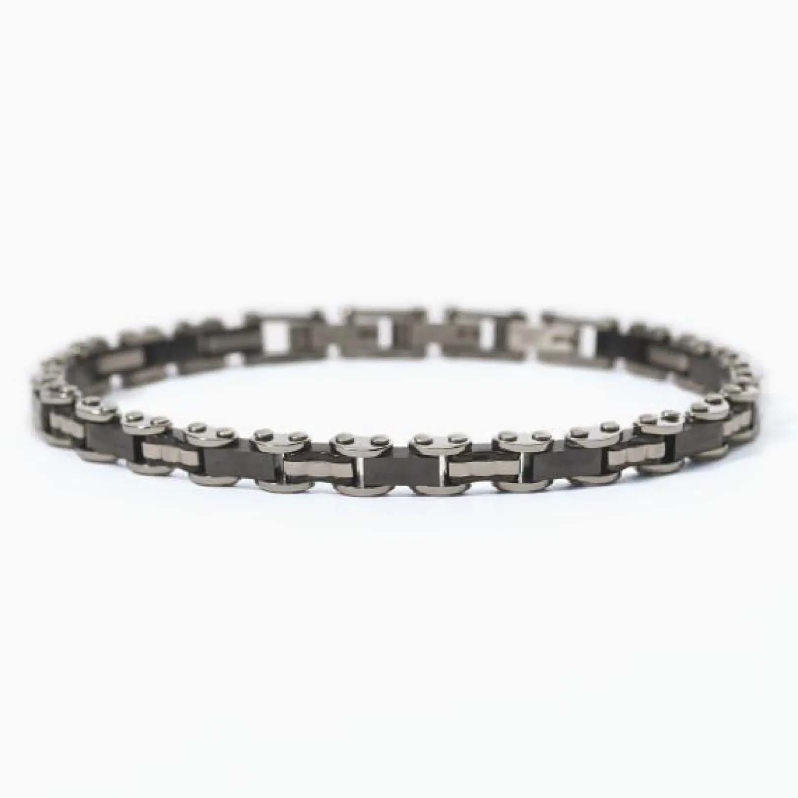 bracciale_acciaio_con_ele_0.webp Fashion Bracciale Acciaio Con Elementi In Ceramica Nera e PVD Nero Gioielli 2Jewels | 232331 Uomo Gioielli Moda Uomo