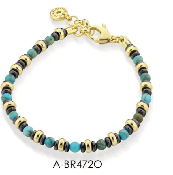 Clearance Bracciale Argento E Pietre Naturali | A-BR472O Uomo Gioielli Moda Uomo