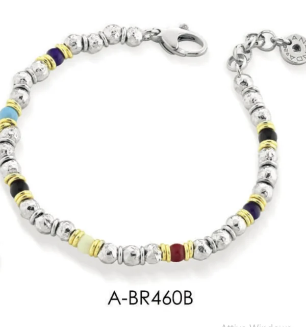 Clearance Bracciale Argento E Pietre Naturali | A-BR460B Uomo Gioielli Moda Uomo