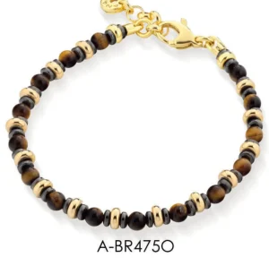 Hot Bracciale Argento E Pietre Naturali | A-BR475O Uomo Gioielli Moda Uomo