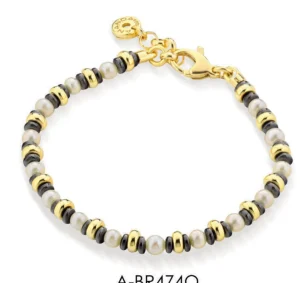 Clearance Bracciale Argento E Pietre Naturali | A-BR474O Uomo Gioielli Moda Uomo
