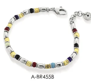 Outlet Bracciale Argento E Pietre Naturali | A-BR455B Uomo Gioielli Moda Uomo