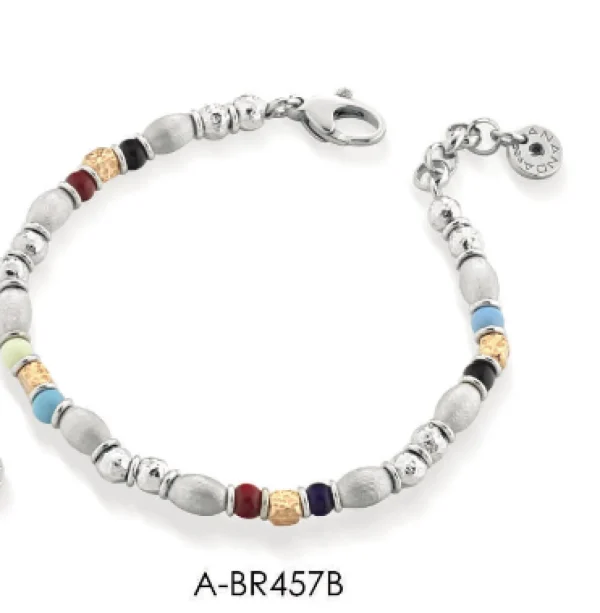 Discount Bracciale Argento E Pietre Naturali | A-BR457B Uomo Gioielli Moda Uomo