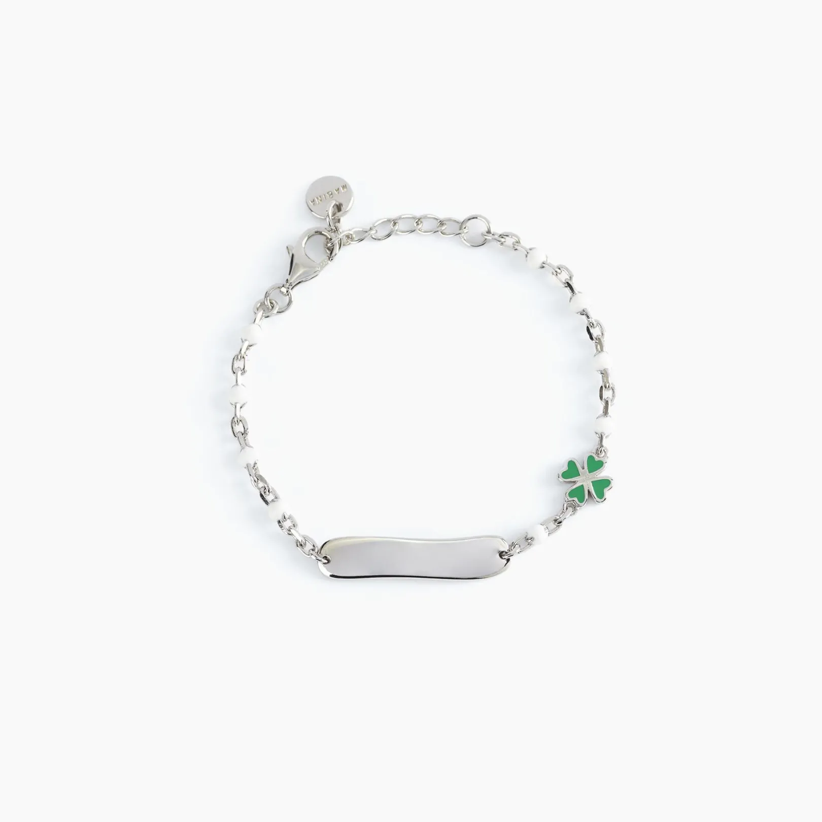 bracciale_baby_personaliz_0.webp Fashion Bracciale Baby Personalizzabile Con Quadrifoglio Gioielli | 533499 Gioielli Moda Bimbi