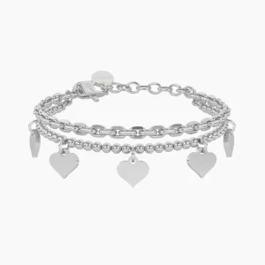 Fashion Bracciale Catena Forzatina E Sfere Con Cuore Gioielli | 732327 Donna Gioielli Moda Donna | Idee Regalo