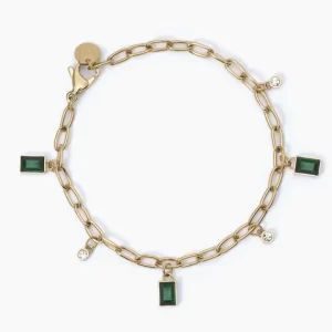 New Bracciale Con Pendenti Smeraldo Donna Gioielli | 232349 Donna Gioielli Moda Donna