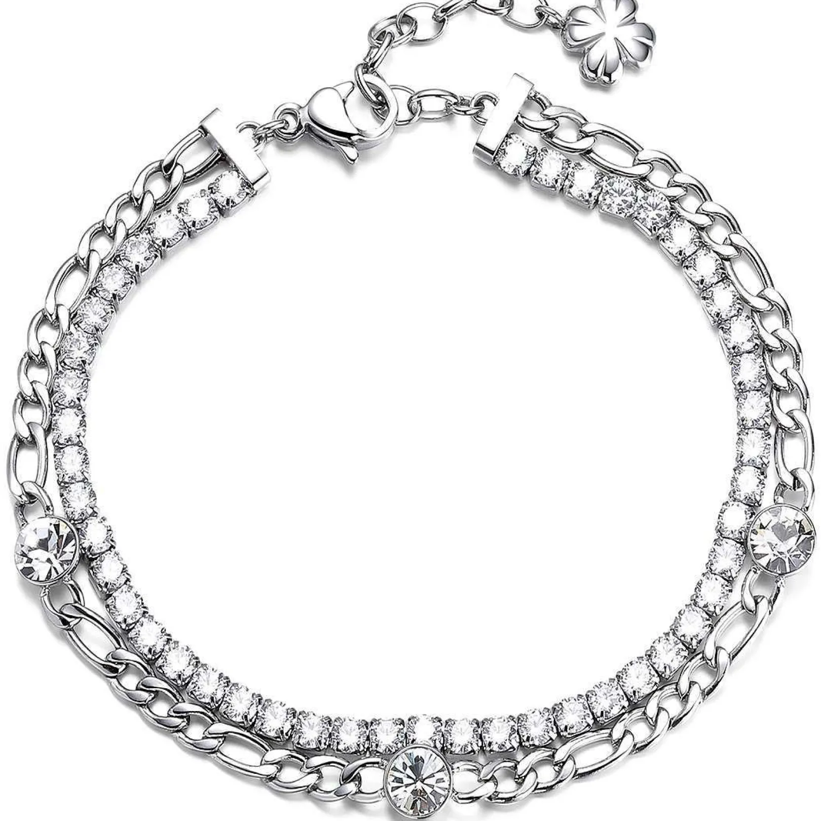 bracciale_donna_catena_co_0.webp Fashion Bracciale Donna Catena Con Zirconi Gioielli Desideri | BEI047 Donna Gioielli Moda Donna