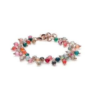 Fashion Bracciale Donna Enjoy Argento Rosa E Pietre Multicolor Mariacristinasterling |  G4108R Donna Gioielli Moda Donna