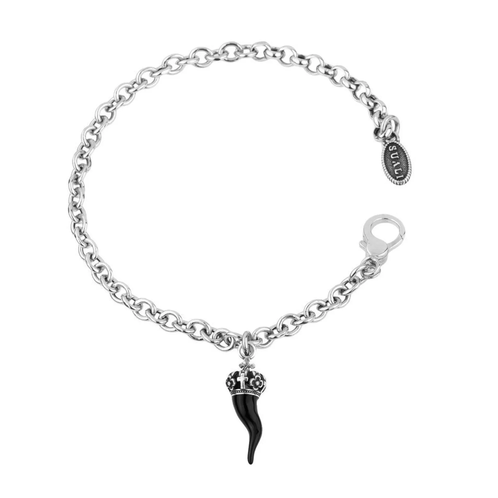 bracciale_donna_in_argent_0-16.webp Sale Bracciale Donna In Argento Con Corno Nero Gioielli | BM2030/4 Donna Gioielli Moda Donna