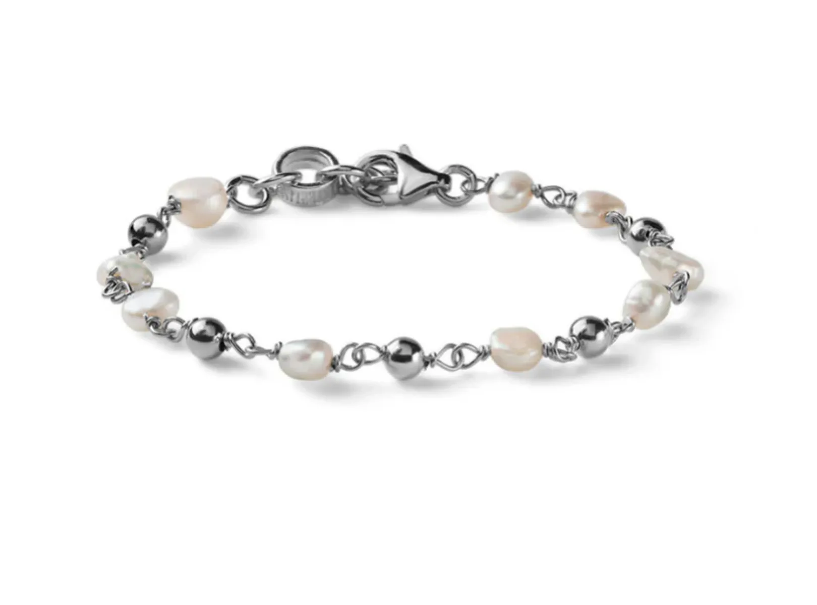 bracciale_donna_in_argent_0-45.webp Clearance Bracciale Donna In Argento E Perle Bianche Mariacristinasterling | G4279 Donna Gioielli Moda Donna