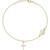 Fashion Bracciale Donna In Oro Con Croce Gioielli | AU9BRCRMIG3 Donna Gioielli Moda Donna