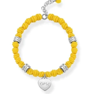 Outlet Bracciale Donna Objects Giallo Con Ciondolo Cuore | BR-458 Donna Gioielli Moda Donna