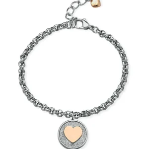 Discount Bracciale Donna Objects Glitter Coin Con Charm Cuore | BR-599 Donna Gioielli Moda Donna