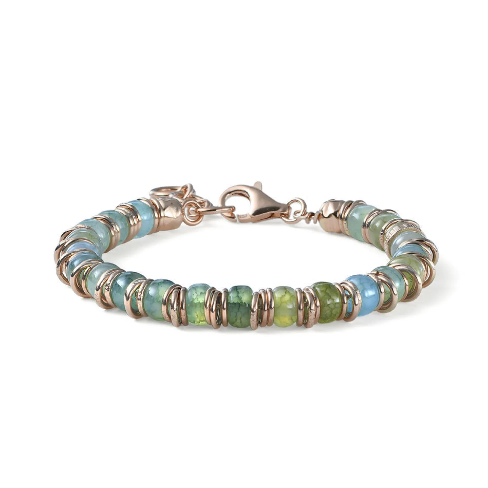 bracciale_donna_snake_riv_0-1.webp Sale Bracciale Donna Snake Riviera Cerchi Argento E Glass Roundel Oceano Mariacristinasterling | G4328R Donna Gioielli Moda Donna