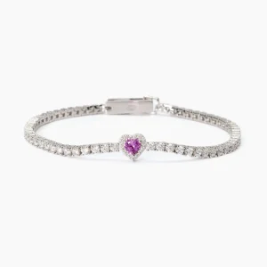Fashion Bracciale Donna Tennis Con Cuore Rosa Gioielli |  533838-16 Donna Gioielli Moda Donna | Idee Regalo