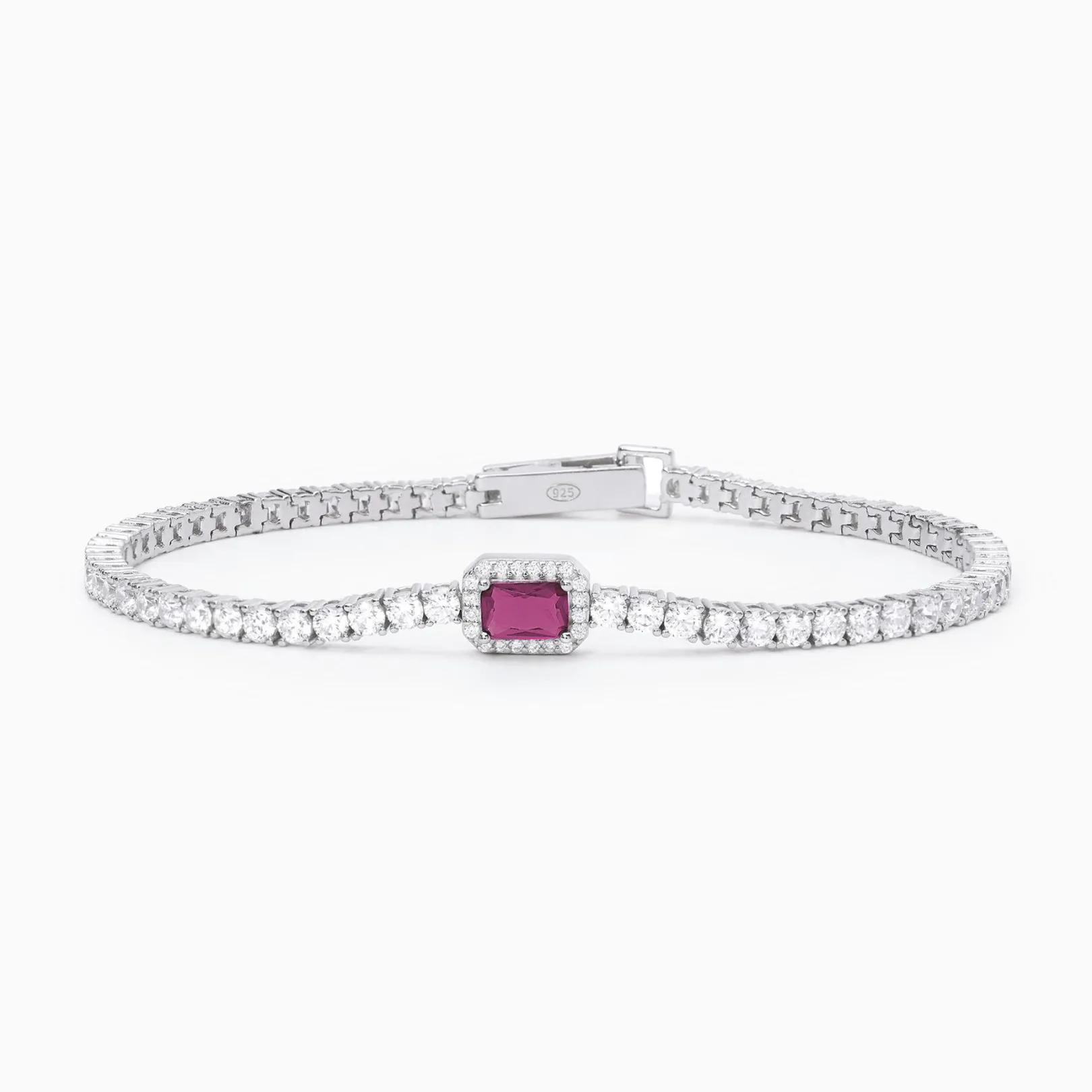 bracciale_donna_tennis_co_0-7.webp Discount Bracciale Donna Tennis Con Rubino Taglio Baguette Gioielli | 533741-M Donna Gioielli Donna