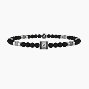 Sale Bracciale Elastico Uomo Con Agata Nera E Grigia Gioielli | 732174 Uomo Gioielli Moda Uomo | Idee Regalo